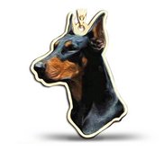 Doberman Pinscher Dog Color Portrait Charm or Pendant