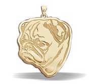 Pug Dog Portrait  Charm or Pendant