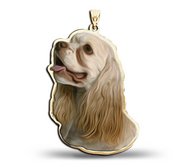 Cocker Spaniel Dog Color Portrait Charm or Pendant