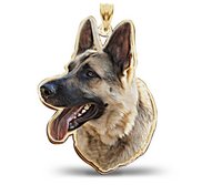 German Shepherd Dog Color Portrait Charm or Pendant