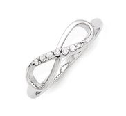 Sterling Silver with CZ Infinity Ring