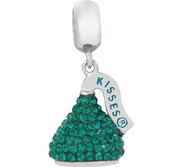 Sterling Silver HERSHEY S KISSES 3D Teal Swarovski Crystal Bead Charm