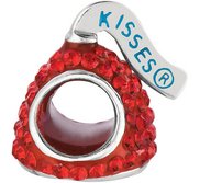 Sterling Silver HERSHEY S KISSES 3D Red Swarovski Crystal Bead Charm