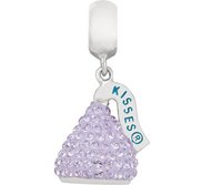 Sterling Silver HERSHEY S KISSES 3D Laverndor Swarovski Crystal Bead Charm