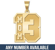 Mom s Jersey Number Charm or Pendant