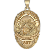 Personalized Newport Beach California Police Badge with Your Rank and Number