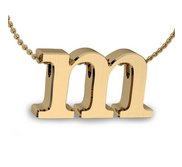 Initial Pendant  m  w  16  Rolo Chain