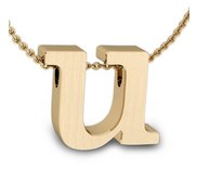 Initial Pendant  u  w  16  Rolo Chain