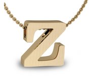 Initial Pendant  z  w  16  Rolo Chain