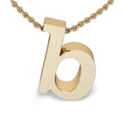 Initial Pendant  b  w  16  Rolo Chain