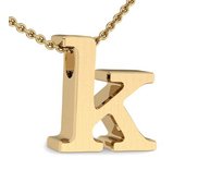 Initial Pendant  k  w  16  Rolo Chain