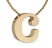 Initial Pendant  c  w  16  Rolo Chain