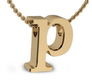 Initial Pendant  p  w  16  Rolo Chain