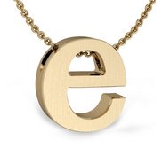 Initial Pendant  e  w  16  Rolo Chain