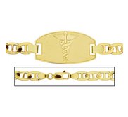 Solid 14K Yellow Gold Men s Anchor Link Medical ID Bracelet