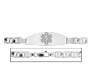 Solid 14K White Gold Men s Anchor Link Medical ID Bracelet