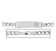 Solid 14K White Men s Gold Curb Link Medical ID Bracelet