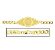 Solid 14K Yellow Gold Men s Curb Link Medical ID Bracelet