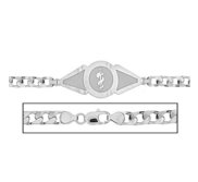 Solid 14K White Gold Men s Curb Link Medical ID Bracelet