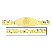 Solid 14K Yellow Gold Men s Curb Link Medical ID Bracelet