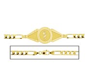 Solid 14K Yellow Gold Men s Figaro Link Medical ID Bracelet