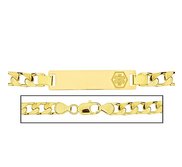 Solid 14K Yellow Gold Men s Curb Link Medical ID Bracelet