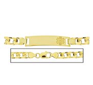 Solid 14K Yellow Gold Men s Curb Link Medical ID Bracelet