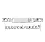 Solid 14K White Gold Men s Curb Link Medical ID Bracelet