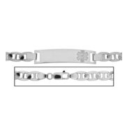 Solid 14K White Gold Men s Anchor Link Medical ID Bracelet