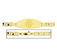 Solid 14K Yellow Gold Men s Anchor Link Medical ID Bracelet