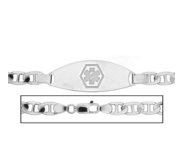 Solid 14K White Gold Men s Anchor Link Medical ID Bracelet