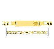 Solid 14K Yellow Gold Men s Figaro Link Medical ID Bracelet