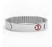 Stainless Steel Unisex Medical ID Expansion Bracelet