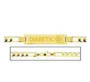 Solid 14K Yellow Gold Men s Figaro Link Medical ID Bracelet