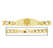 Solid 14K Yellow Gold Men s Curb Link Medical ID Bracelet