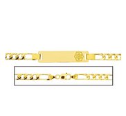 Solid 14K Yellow Gold Women s Figaro Link Medical ID Bracelet