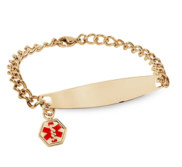 Gold Plated Stainless Steel Women s Medical ID Bracelet