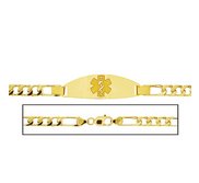 Solid 14K Yellow Gold Women s Figaro Link Medical ID Bracelet