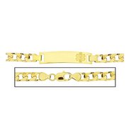 Solid 14K Yellow Gold Women s Curb Link Medical ID Bracelet