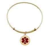 Gold Tone Women s Expandable Medical ID Bracelet