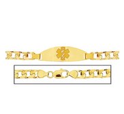 Solid 14K Yellow Gold Women s Curb Link Medical ID Bracelet