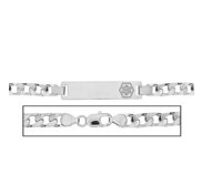 Solid 14K White Gold Women s Curb Link Medical ID Bracelet