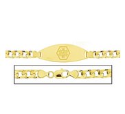 Solid 14K Yellow Gold Women s Curb Link Medical ID Bracelet