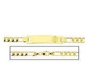 Solid 14K Yellow Gold Women s Figaro Link Medical ID Bracelet