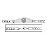 Sterling Silver Women s Figaro Link Medical ID Bracelet