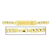 Solid 14K Yellow Gold Women s Curb Link Medical ID Bracelet