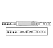 Solid 14K White Gold Children s Figaro Link Medical ID Bracelet