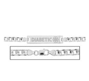 Solid 14K White Gold Children s Curb Link Medical ID Bracelet