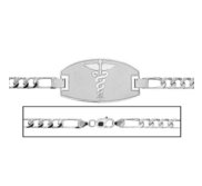 Solid 14K White Gold Children s Figaro Link Medical ID Bracelet