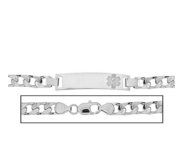 Solid 14K White Children s Gold Curb Link Medical ID Bracelet